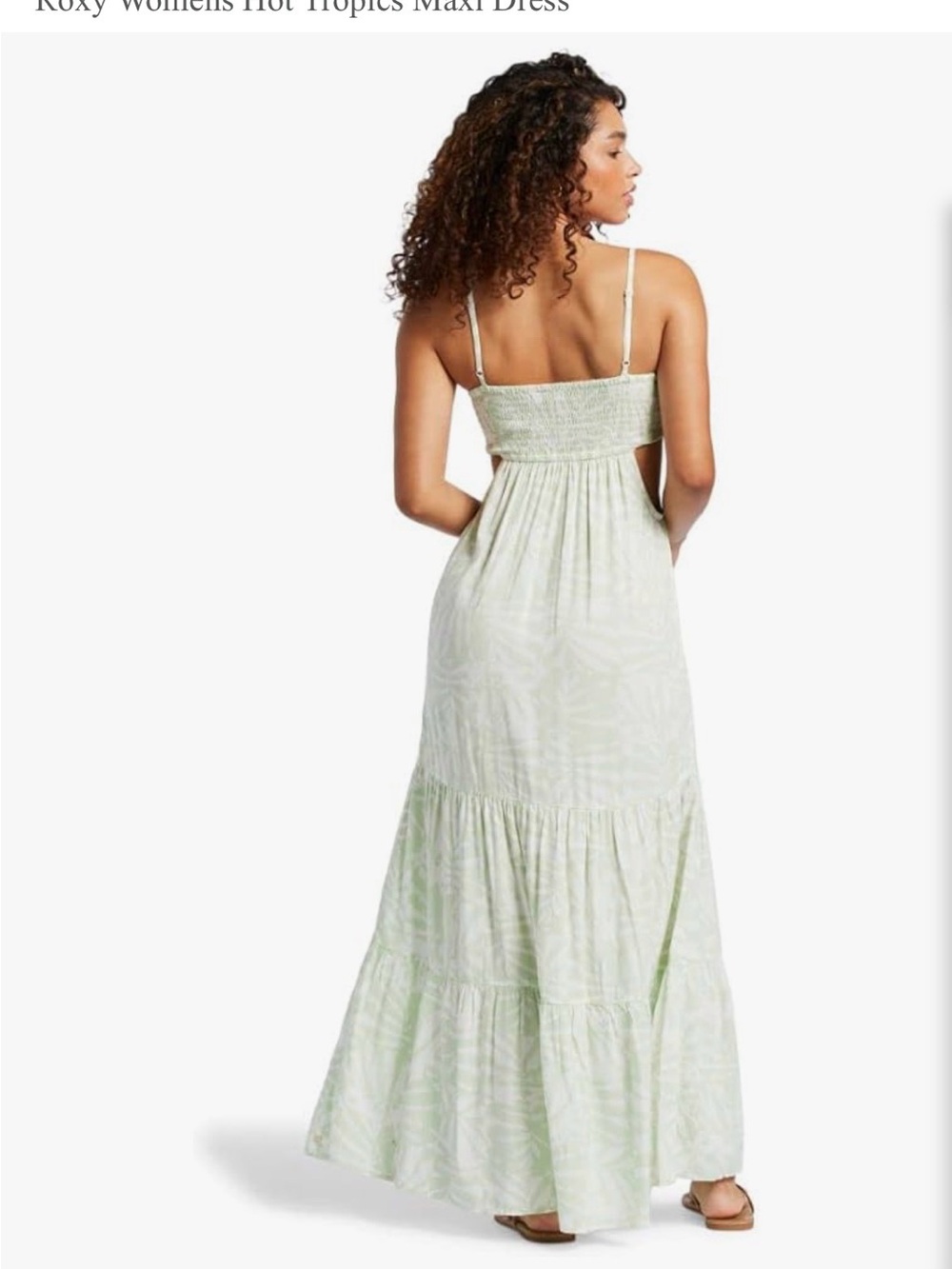 Roxy Women’s Light Green Tropical Print Maxi Dress - Picture 3 of 10